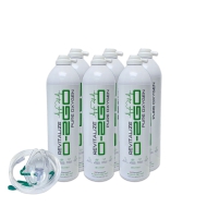 O2GO Oxygen Can with Mask and Tube 108L (6 x 18L CAN)