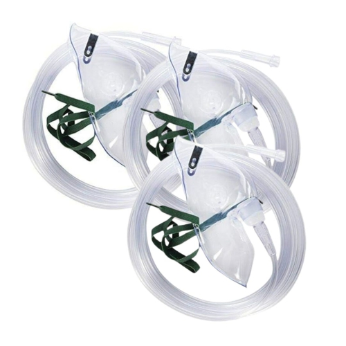 Medium Concentration Adult Oxygen Masks with 7' Tube Tubing
